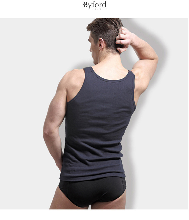 byford/百富男士圆领背心美棉四季内衣运动休闲打底衫棉背心汗衫男-mw