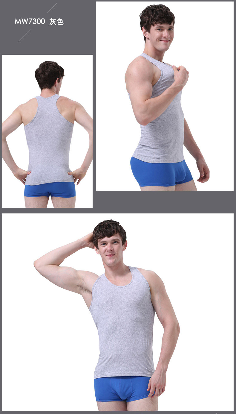 byford/百富男士背心棉质运动汗衫打底衫修身弹力打底内衣男mw7300