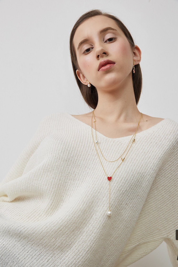 celestine/celestinealphabetcapsule系列爱心love叠戴项链