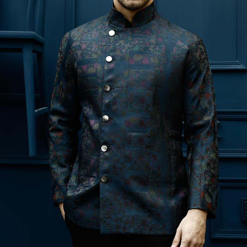 zhengxitang/正蹊堂 song brocade coat/宋锦外套 纯手工真丝宋锦男士