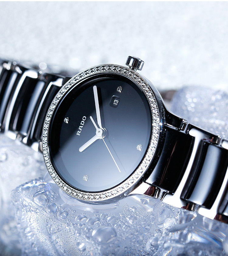 rado雷达 晶萃系列 钻石刻度 雷达女士手表 石英腕表