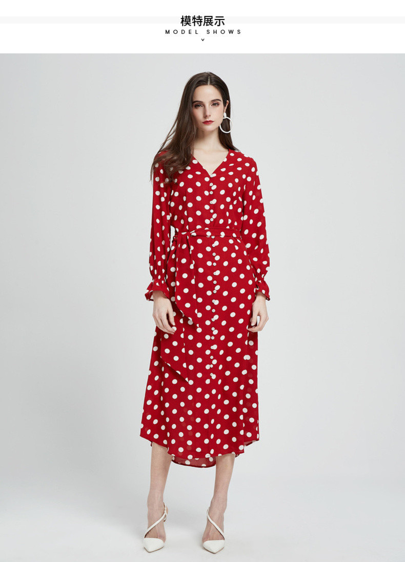 bebe/bebe【designer womenwear】2019春夏季新品女士连衣裙复古波点