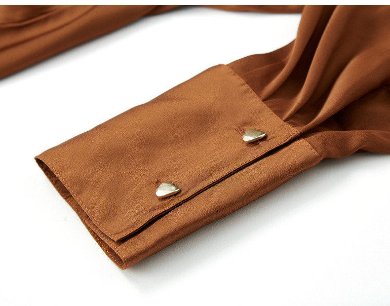 wear】2018秋冬新品服装女士长袖衬衫时尚优雅修身打结衬衫 360103