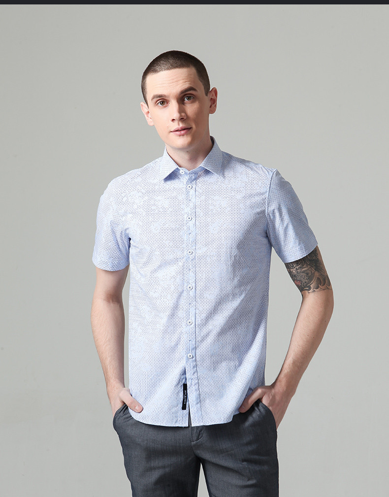 【designer menwear】jeff banks/杰夫班克斯印花男士短袖衬衫jm