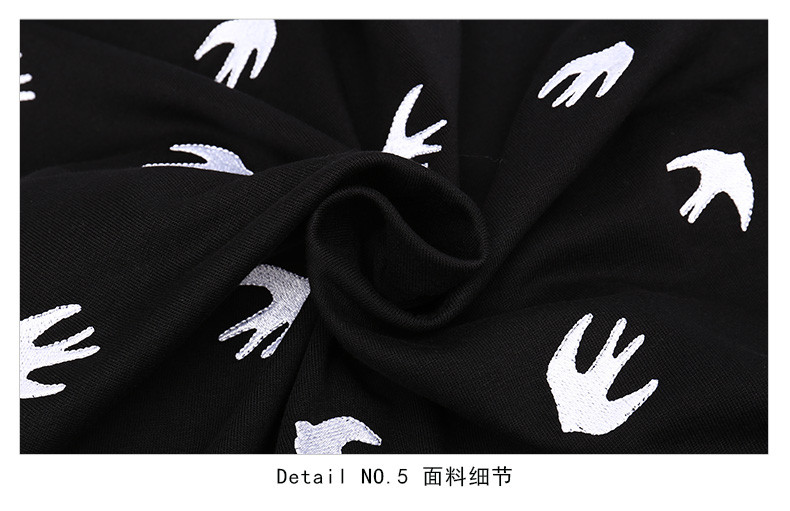 mcqueen/mcq by alexander mcqueen 黑色男卫衣 时尚休闲经典燕子图案