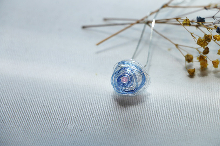 玻心璃语旋纹缠丝项链手工创意玻璃绕丝项链文艺个性时尚吊坠玻璃首饰