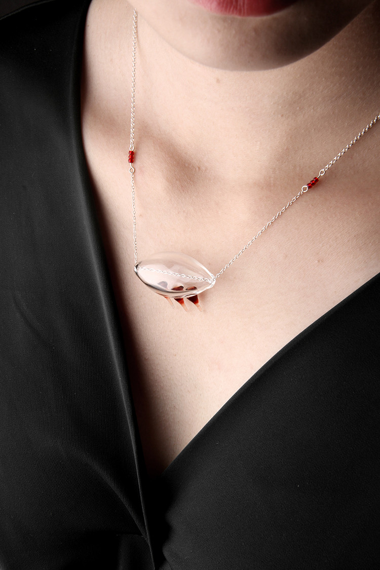 玻心璃语真血棘刺项链手工创意玻璃项链文艺个性时尚吊坠玻璃首饰