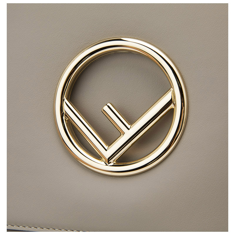 fendi/芬迪金属f字母装饰牛皮革女士单肩包
