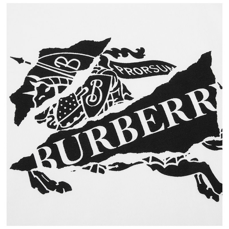 burberry/博柏利胸前带字母大标志图案装饰设计男士短袖t恤