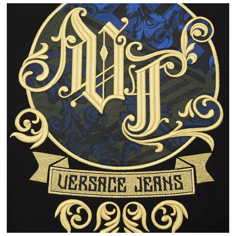 【奢品节可用券】versacejeans/范思哲牛仔-刺绣vj图案装饰纯棉套头男