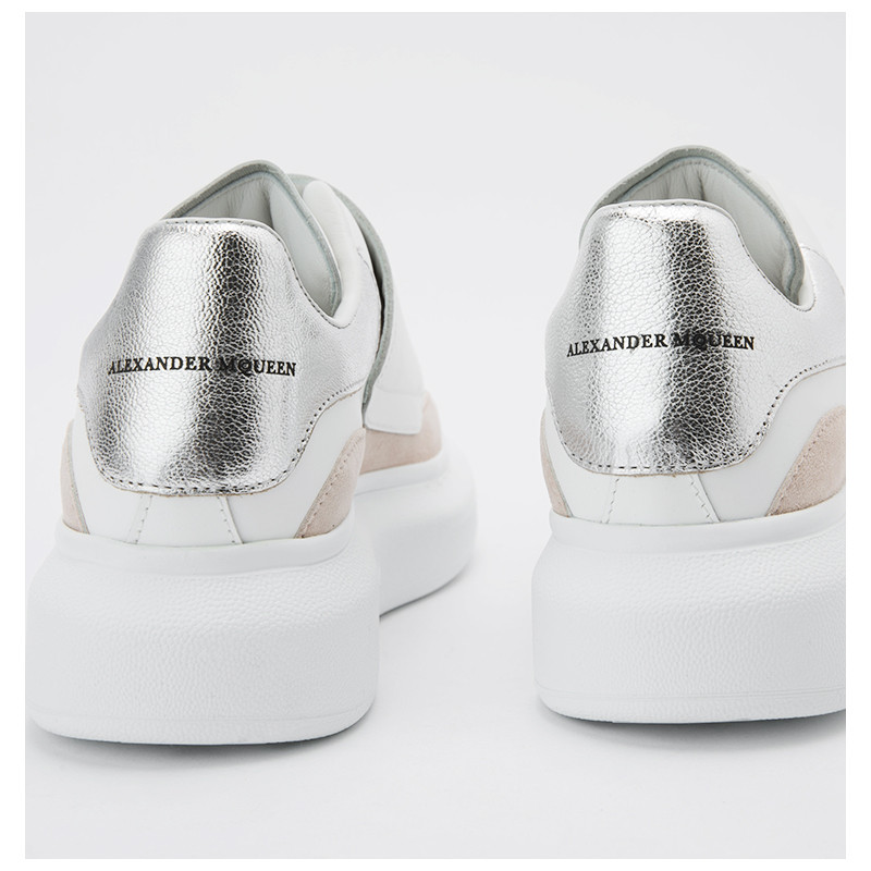 alexandermcqueen/亚历山大麦昆拼色装饰羊皮厚底女士休闲运动鞋