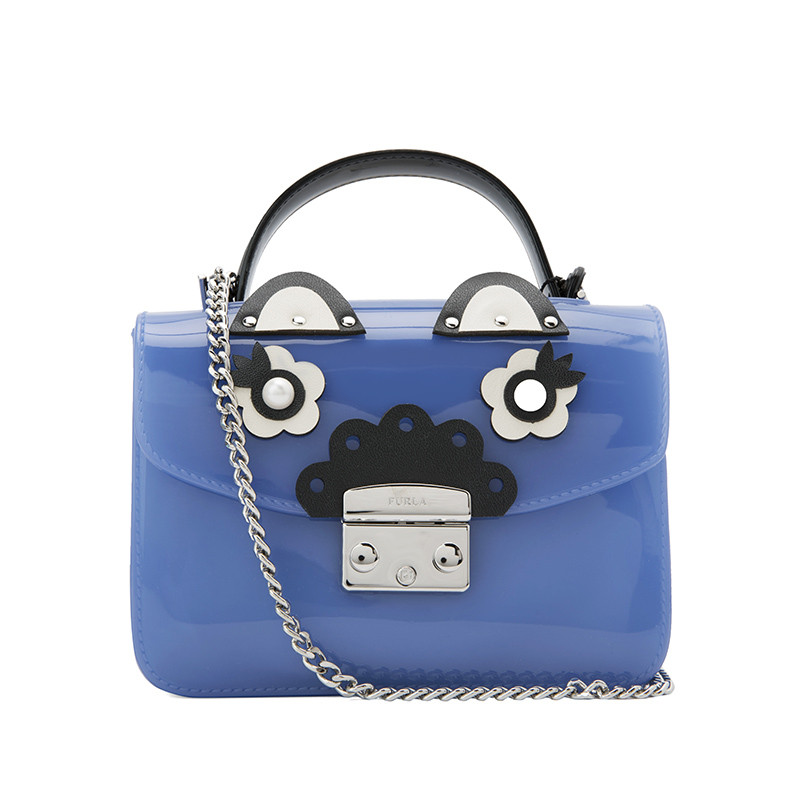 furla/芙拉candy花朵装饰果冻包迷你塑料其他女士斜挎包 蓝色
