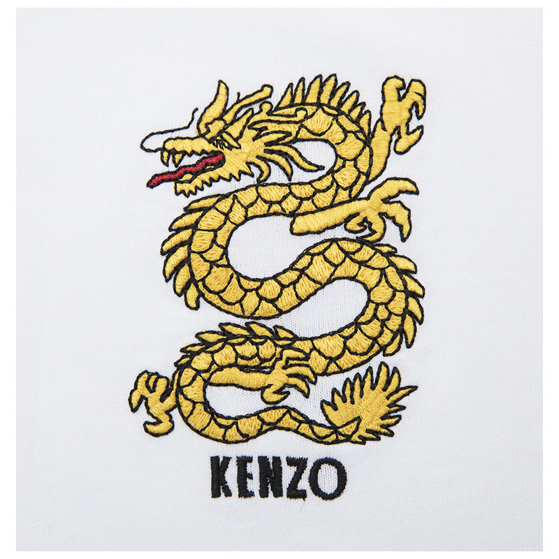 【18秋冬新品】kenzo/高田贤三-刺绣龙图案装饰纯棉男士短袖t恤