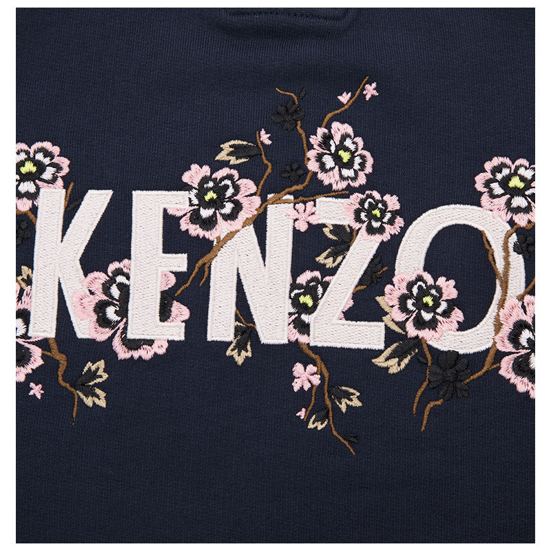 kenzo/高田賢三刺繡花卉&logo字母裝飾純棉套頭女衛衣