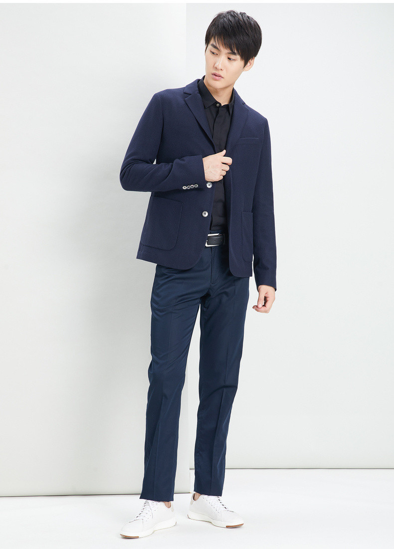 erdos鄂尔多斯男装早秋窄领设计纯绒织造商务休闲男士西服