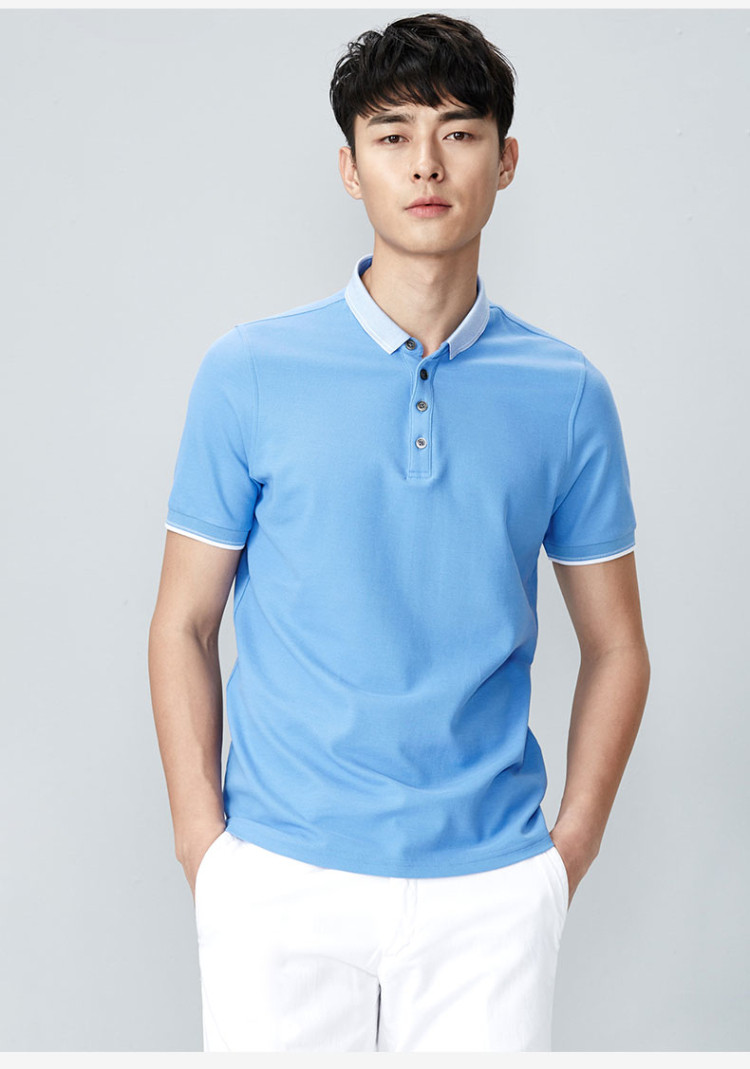 erdos/鄂尔多斯春夏男士短polo衫小翻领t恤e175h3019