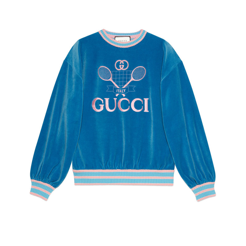 gucci/古馳 19秋冬新款gucci tennis網球運動衫設計女衛衣 562199 xj