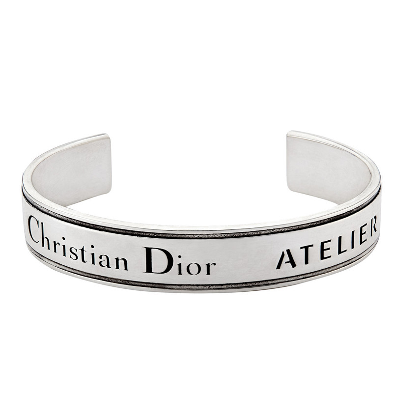 dior/迪奥 19秋冬男士新款christian dior atelier银色手镯 b0909homs