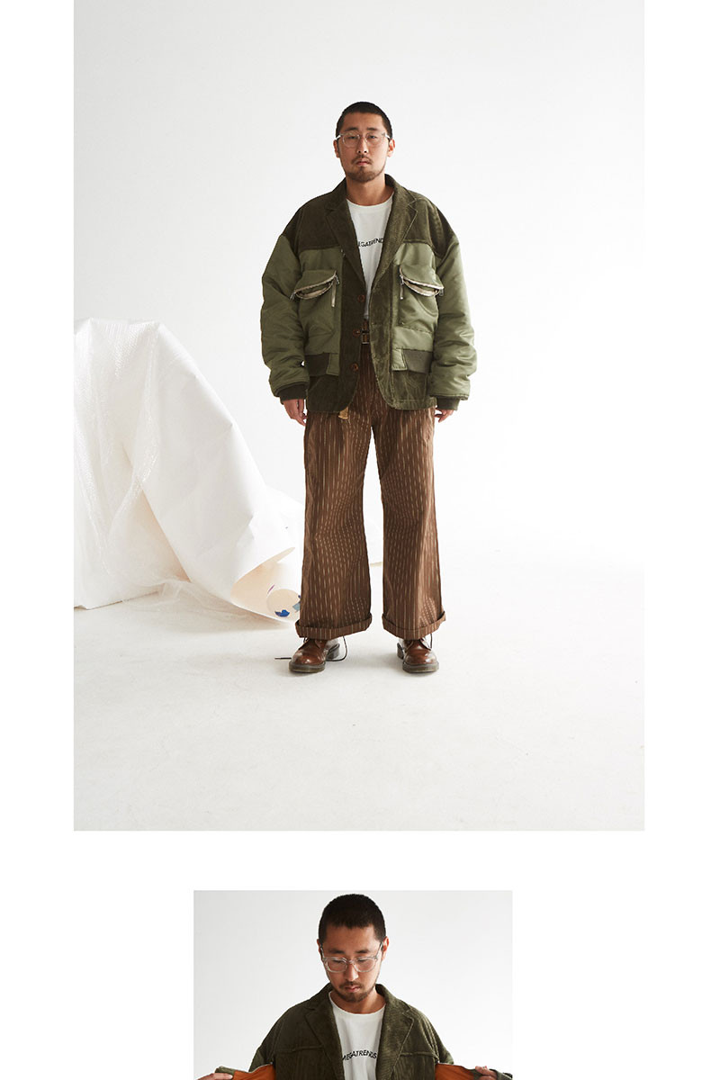 18秋冬新品】megatrends/megatrends 可脱卸解构空军夹克西便服 男士