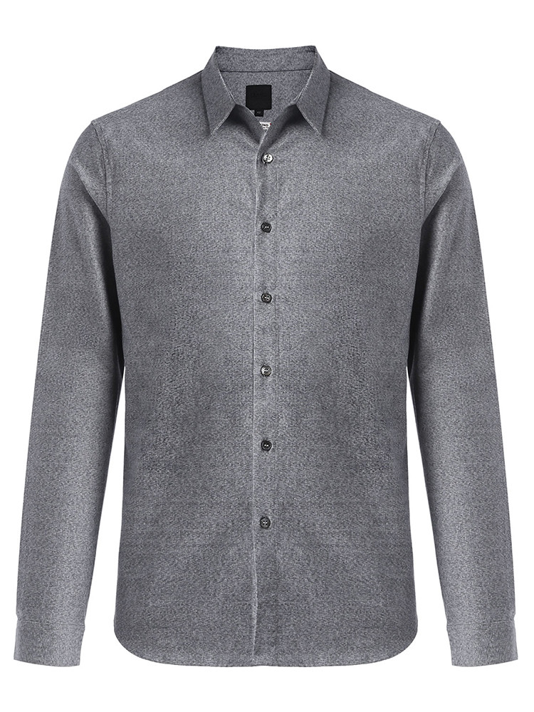 liu·jouomo/liu·jouomo男士灰色保暖舒适时尚休闲长袖衬衫-男士长袖
