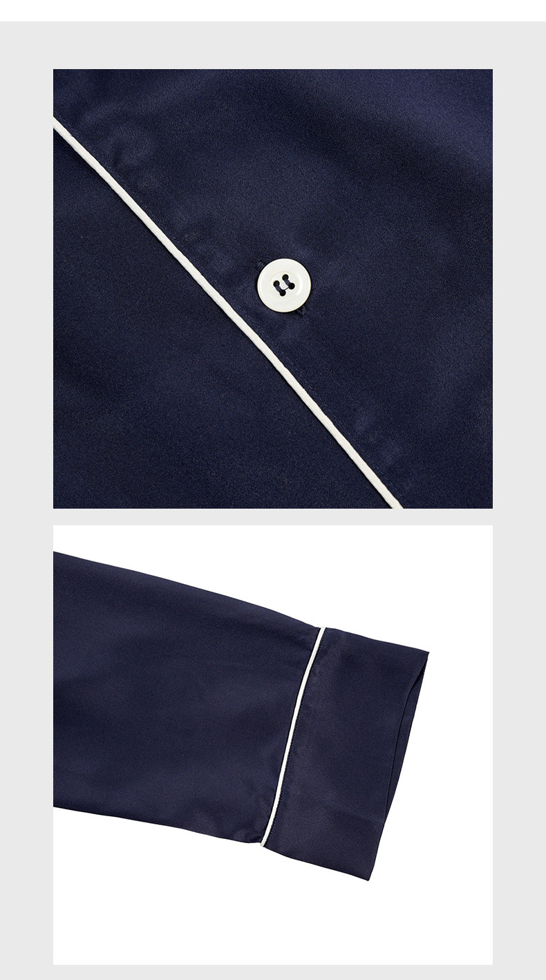 lucia berutto/lucia berutto男睡衣/家居服真丝撞色嵌条睡衣套