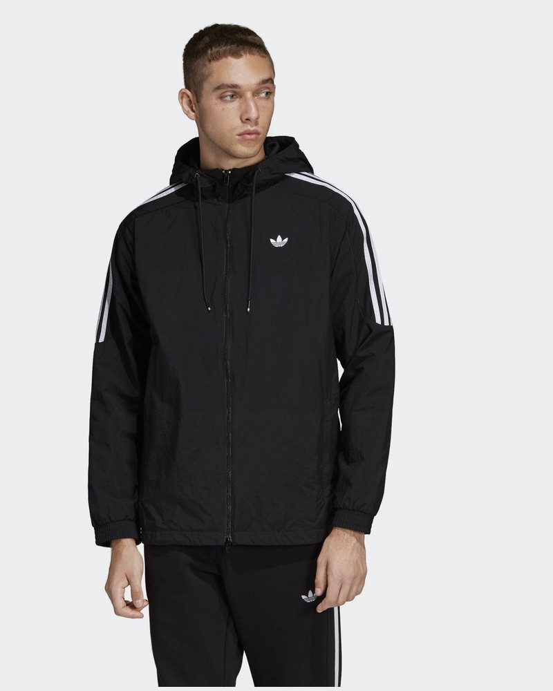adidas/阿迪达斯男款2019春季新款三叶草连帽运动服夹克防风衣外套du