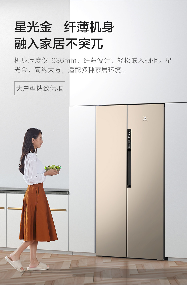 风冷无霜家用对开门大冰箱 智能wifi操控 静音保鲜 bcd-456wmsd