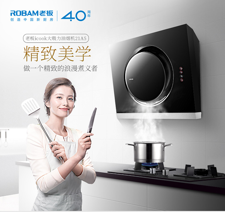 【robam老板 油烟机】老板(robam)大吸力 免拆洗油烟机单机 侧吸式