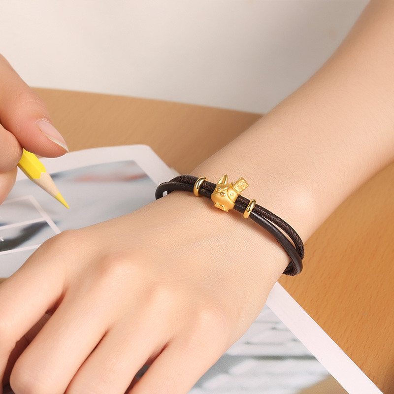 chj jewellery/潮宏基 潮集狗狗波士顿梗 足金串珠 xpg30003483