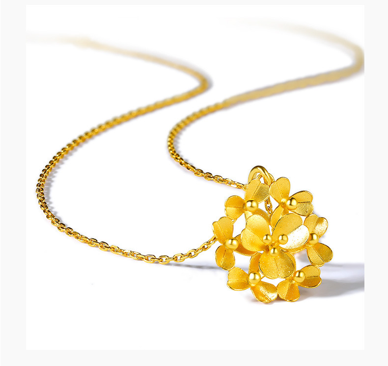 chow tai seng/周大生花型金链子项链 g0pc0103