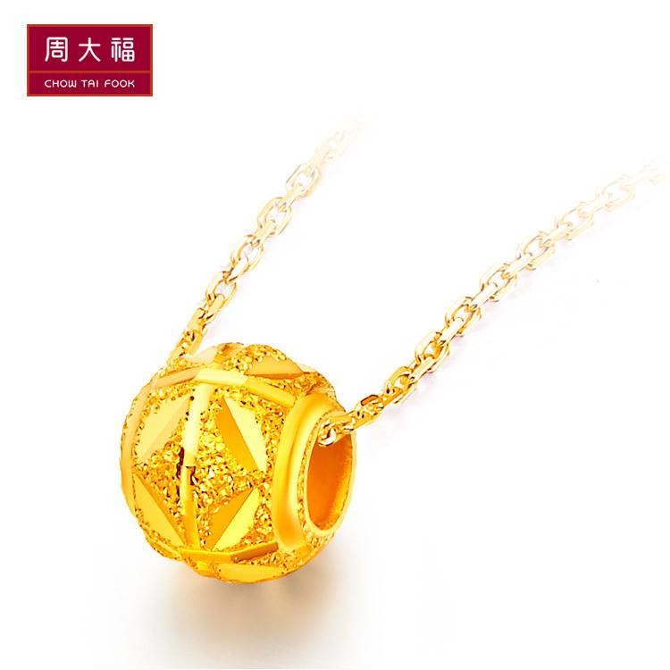 chow tai fook/周大福 预售 首饰路路通转运珠足金黄金吊坠 f149078