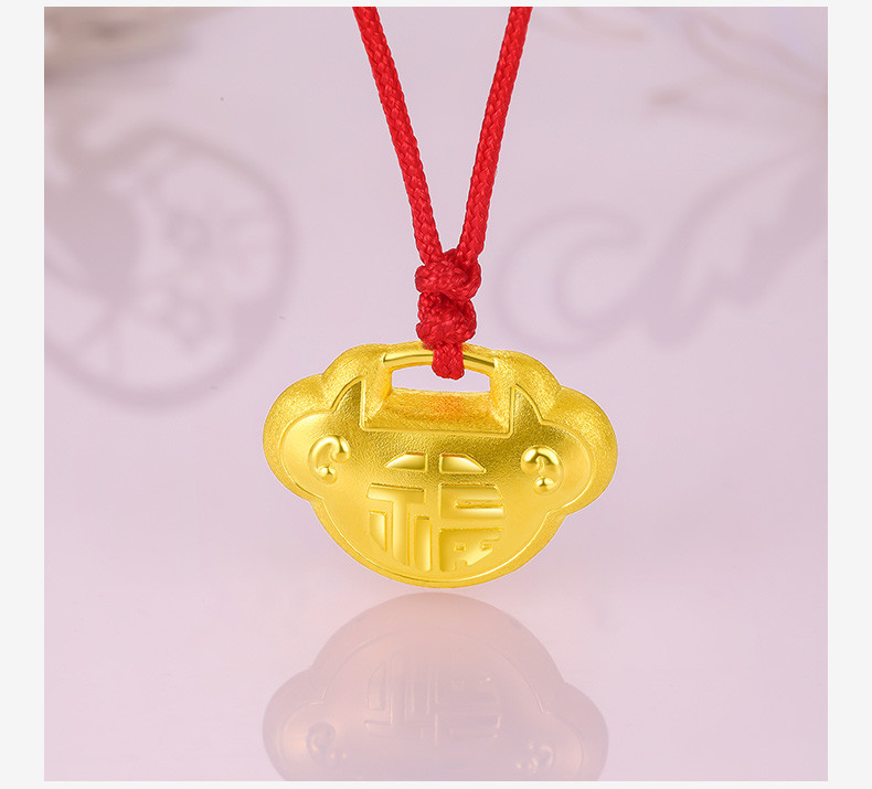 chow tai seng/周大生吊坠如意锁挂饰g0gc0470xl