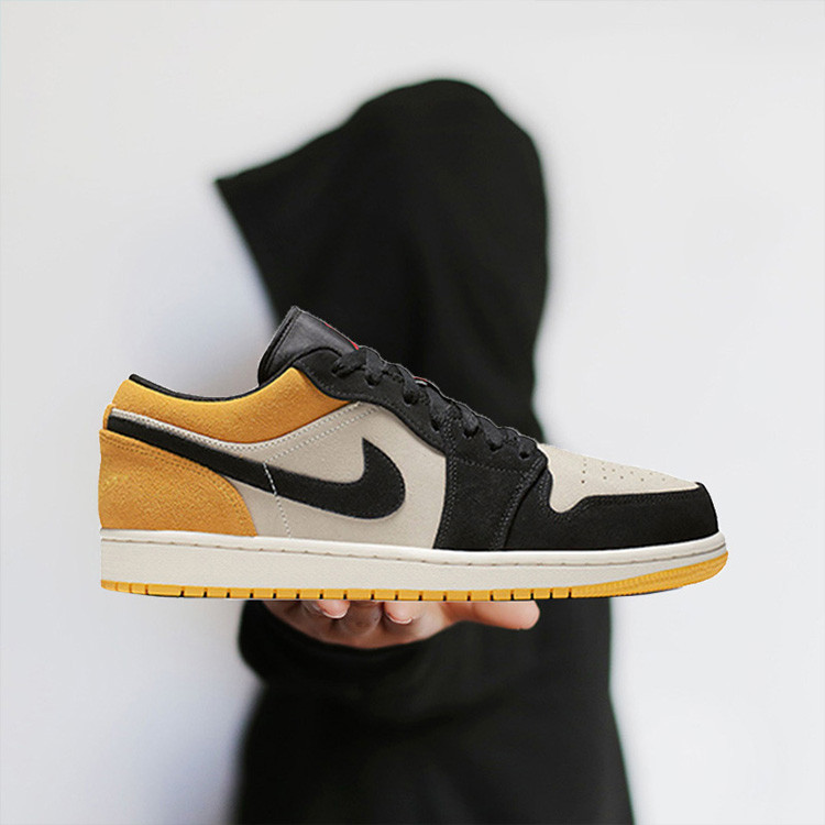 耐克nike aj1 男款低帮黑黄脚趾nike air jordan1 low 553558-127