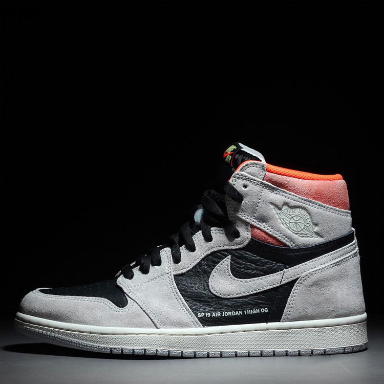 耐克nike aj1 男款灰麂皮nike air jordan1 og灰白粉翻毛皮做旧黑脚趾