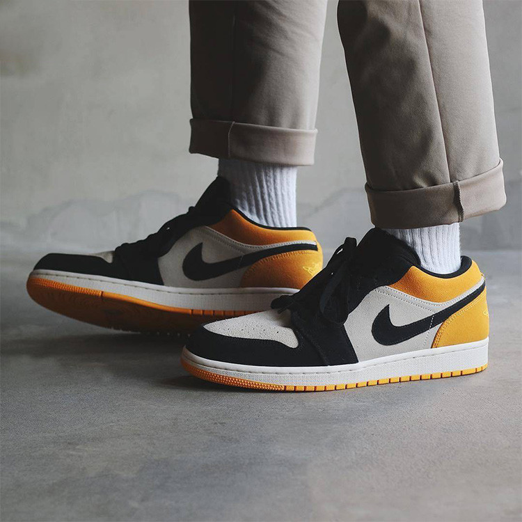耐克nike aj1 男款低帮黑黄脚趾nike air jordan1 low 553558-127