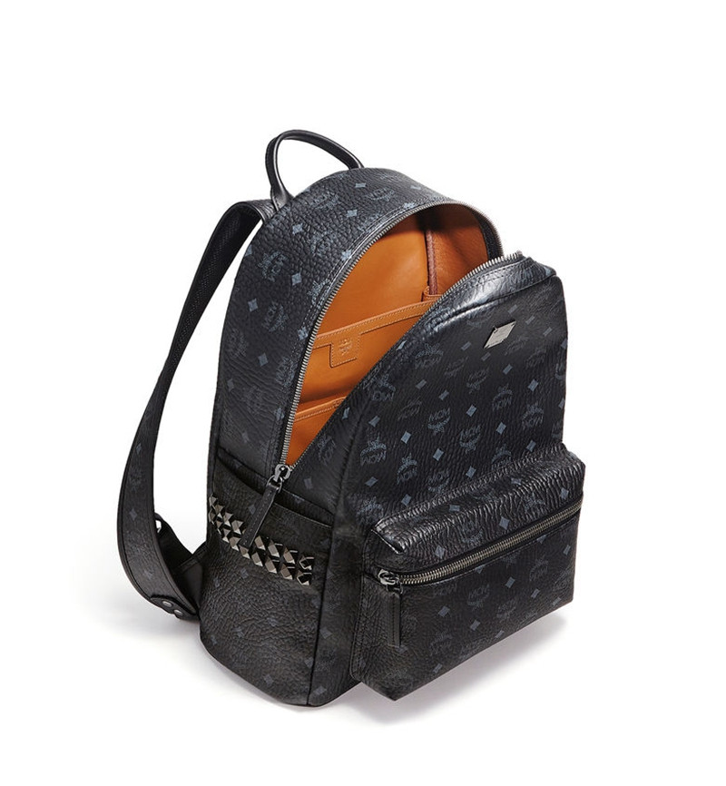 【mcmmcm 双肩包】mcm双肩包经典款侧面铆钉情侣款背包中号男女同款mm