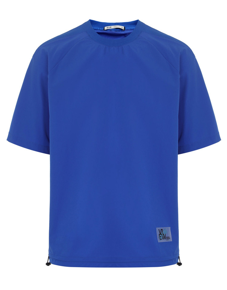 【19春夏新品】ehe/ehe宝石蓝时尚休闲宽松男士短袖t恤