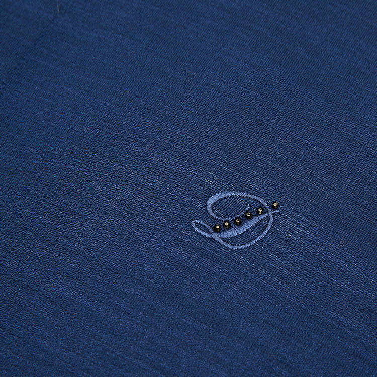 didiboy/迪迪博迩深蓝色男士长袖t恤简约单色干练商务休闲男士必备单