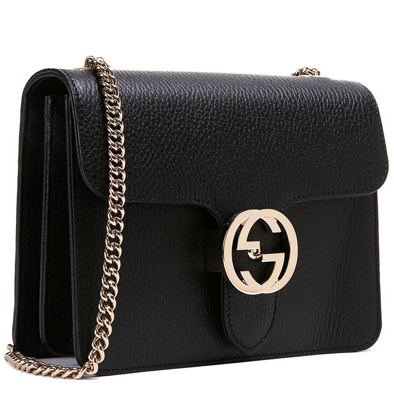 gucci/古驰 女士黑色牛皮小号邮差风琴单肩斜挎包 510304 cao0g 1000