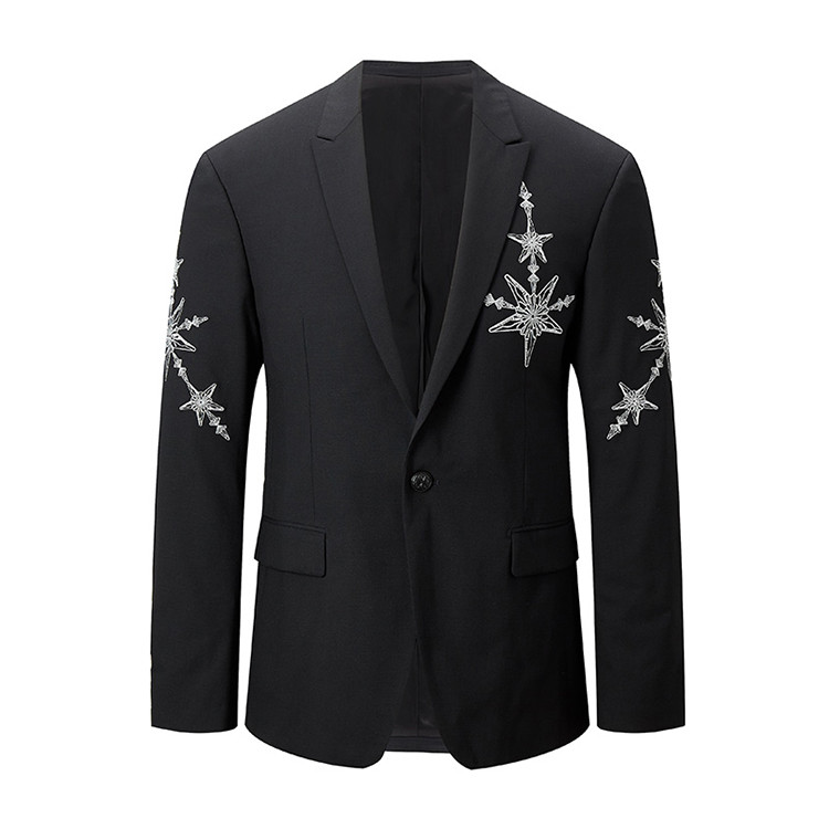 creazioni/克莱切尼男士西服男士个性刺绣印花西服外套