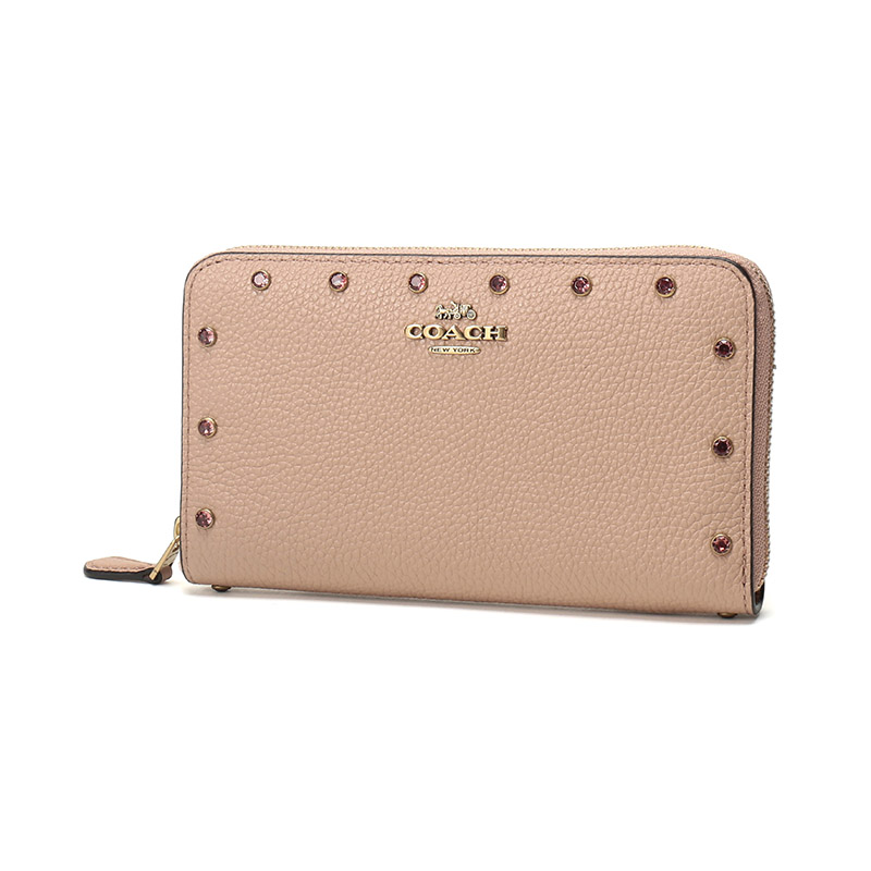 coach/蔻驰女士鹅卵石纹皮革中长款钱包钱夹38868