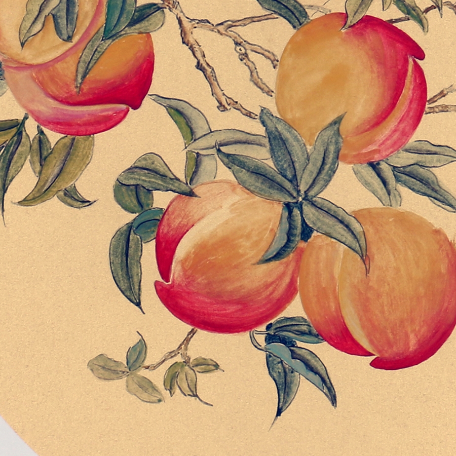 订制 张玉柱《桃》/38x38cm/传统水墨