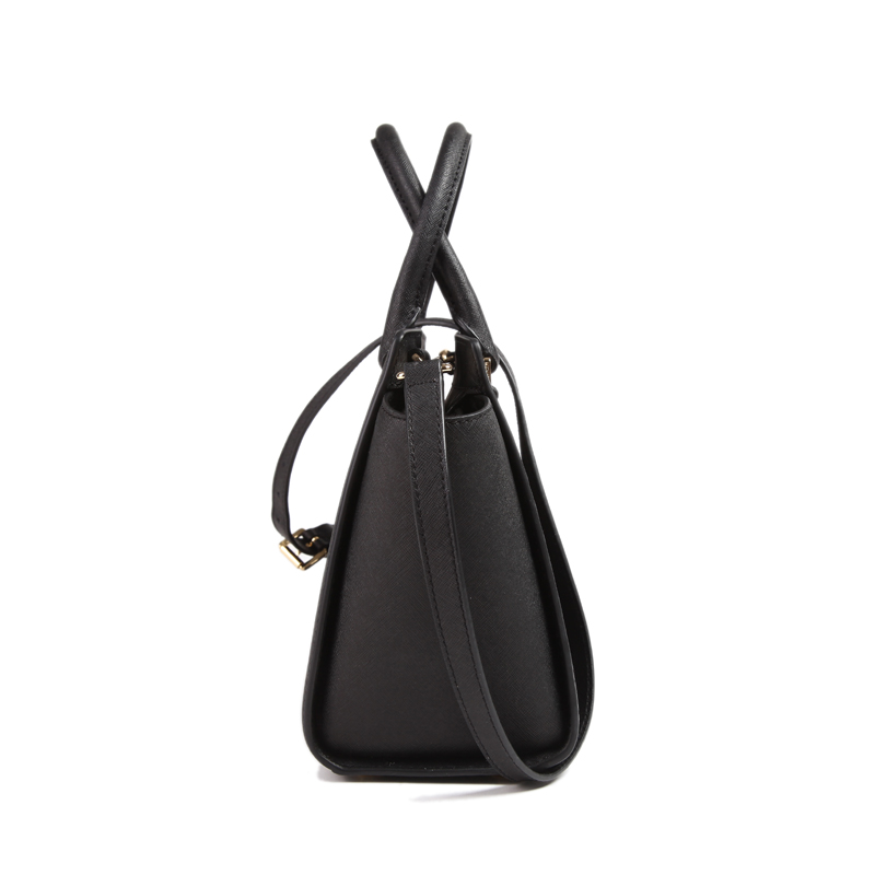 michael kors/迈克·科尔斯mk 女士selma系列黑色牛皮革经典笑脸包