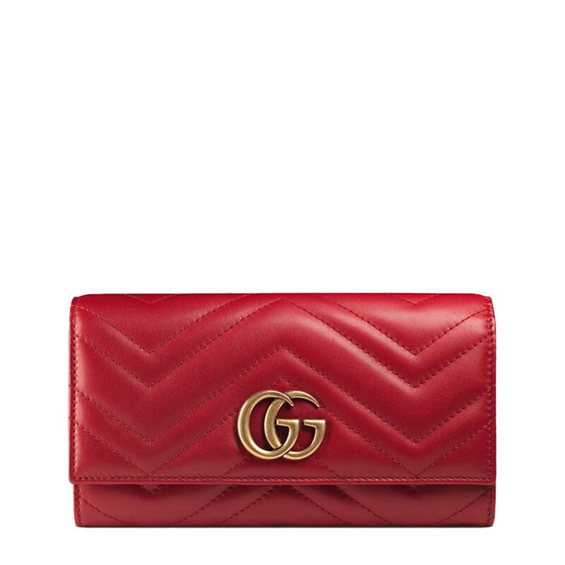 gucci 19秋冬女士gg marmont系列长款钱包 443436 dtd1t 6433 预定