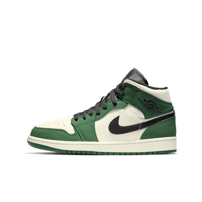 Air Jordan 1 Mid Aj1 白绿凯尔特人乔1男子中帮