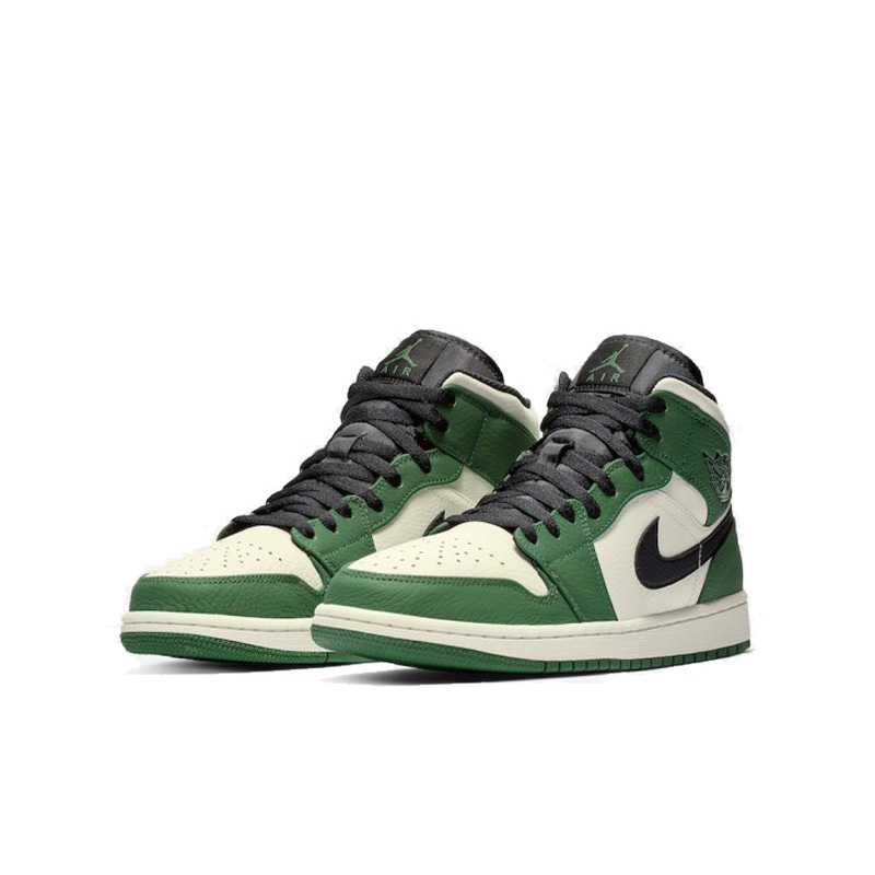 Air Jordan 1 Mid Aj1 白绿凯尔特人乔1男子中帮