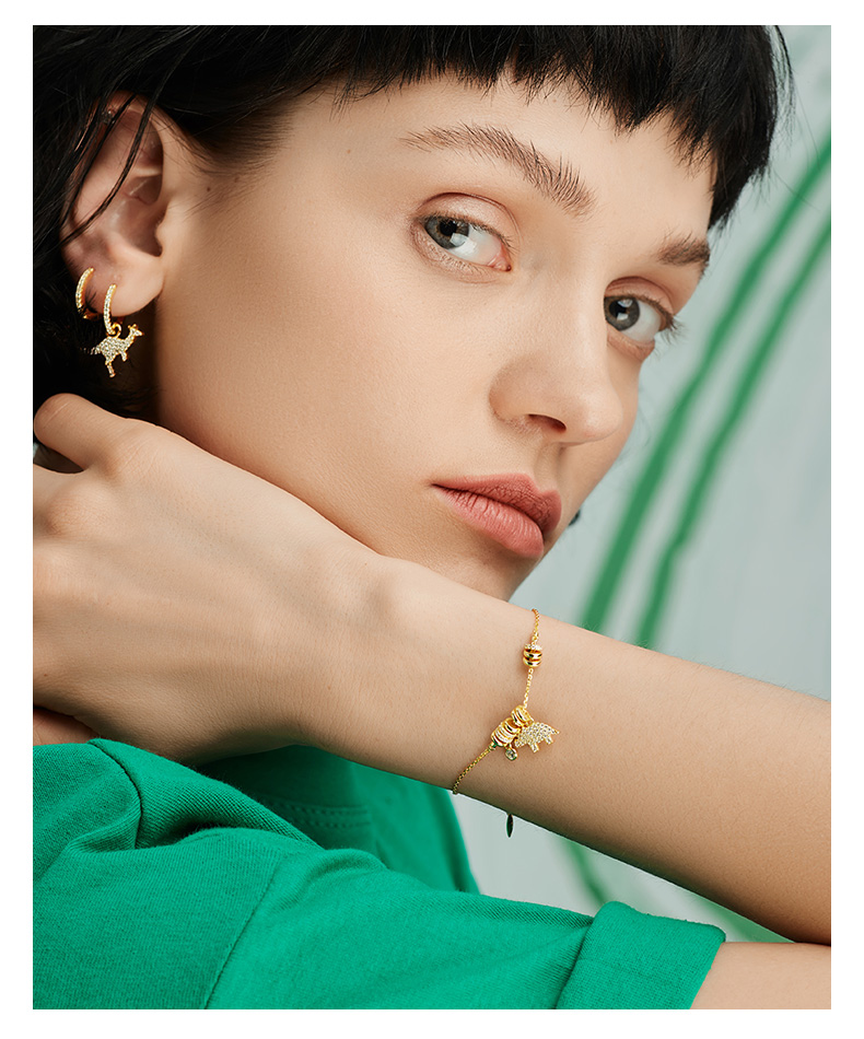 hefangjewelry/何方珠宝孤独动物系列 迷你动物手链 925纯银女闺蜜网