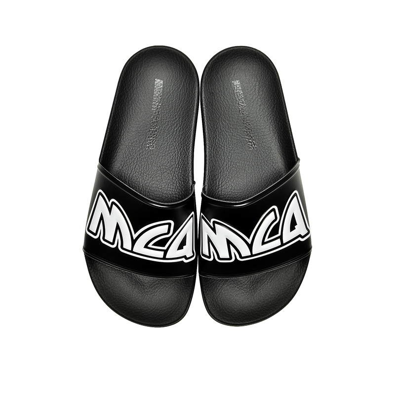 alexander mcqueen/亚历山大麦昆 男女同款白色logo印花时尚休闲拖鞋