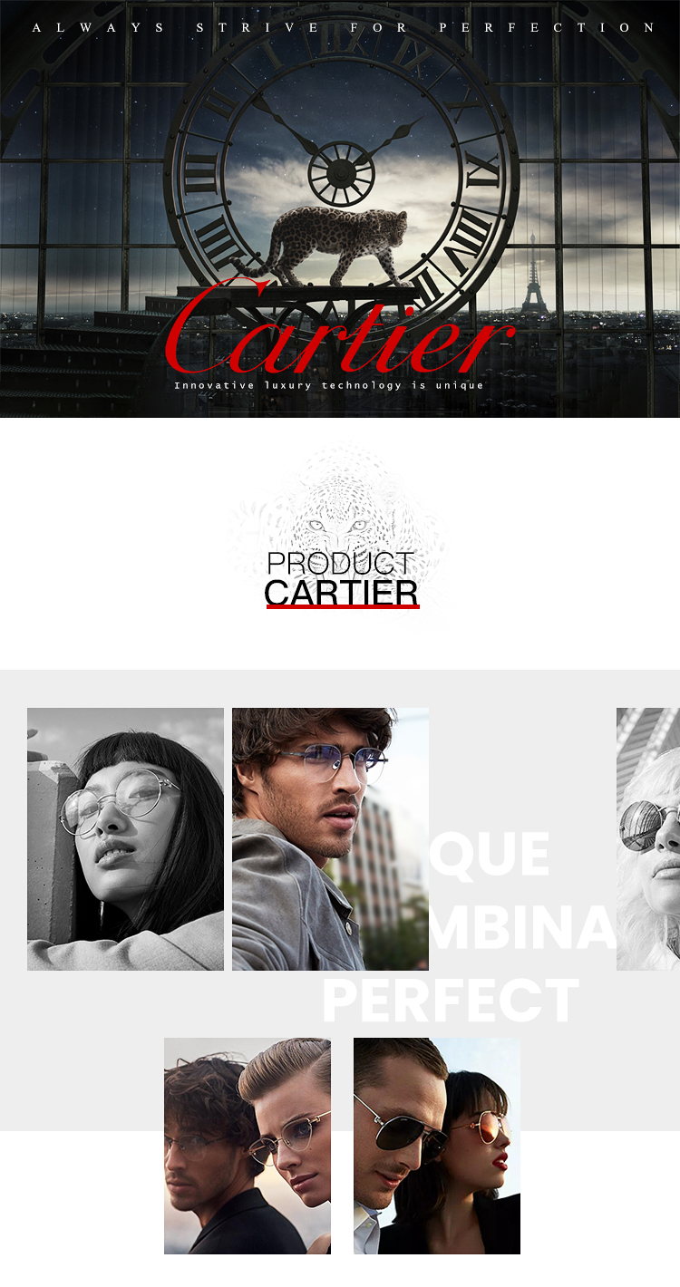 CARTIER/卡地亚Panthère de系列金属太阳眼镜抛光黑色PVD镀层饰面双层鼻梁架银灰色镜面效果镜片镀钌饰面豹头饰以黑漆斑点脚丝带Cartier标识男士墨镜太阳镜眼镜ESW00217