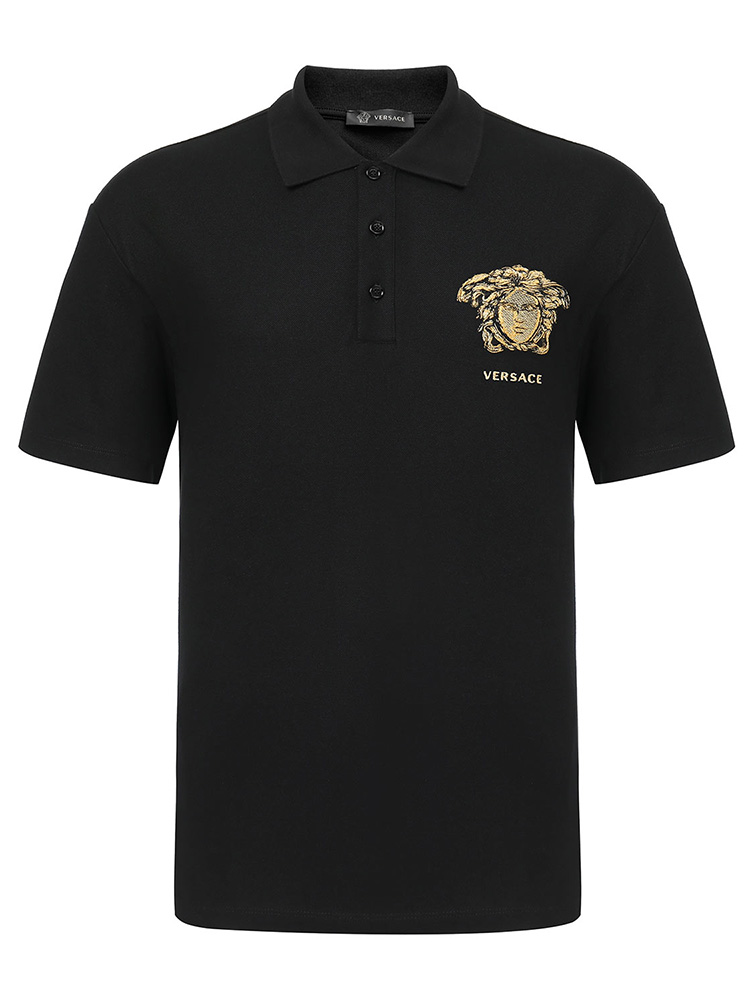 【19秋冬】versace/范思哲男士黑色 白色 美杜莎logo 针织短袖polo衫